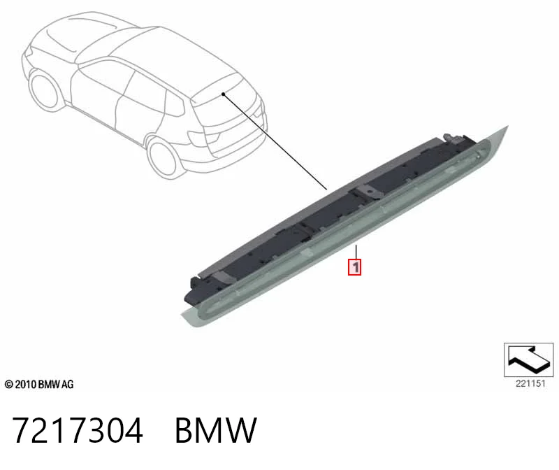 7217304 BMW Стоп-сигнал заднього скла