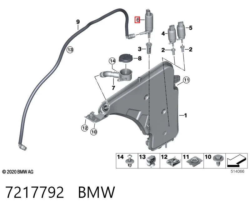 7217792 BMW Насос-двигун омивача фар