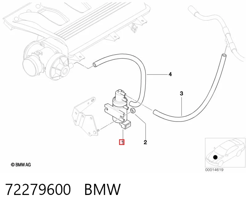 72279600 BMW Клапан перетворювач тиску наддуву (соленоїд)