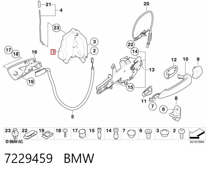 7229459 BMW Замок задніх дверей, лівих