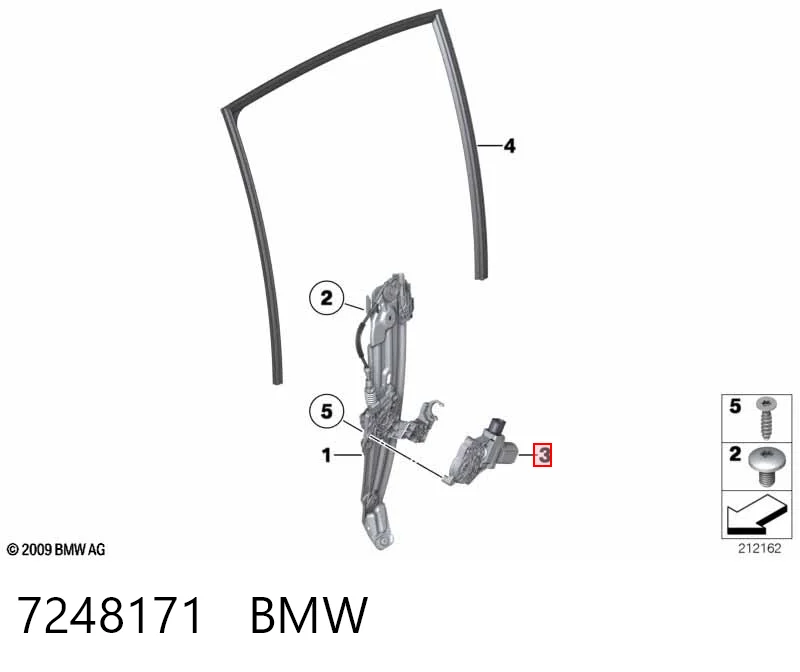 7248171 BMW Мотор склопідйомника водійських дверей