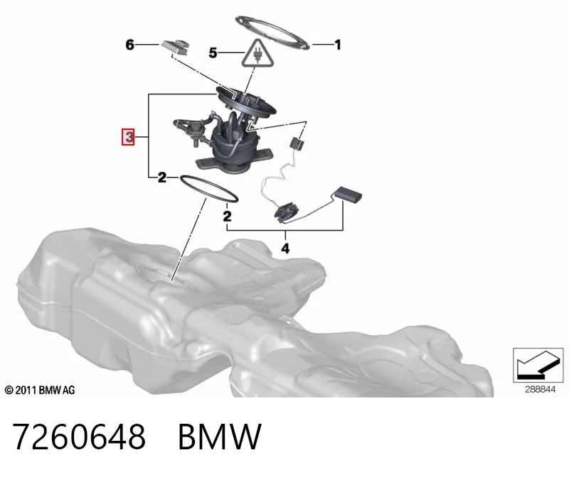 7260648 BMW Паливний насос електричний, погружной