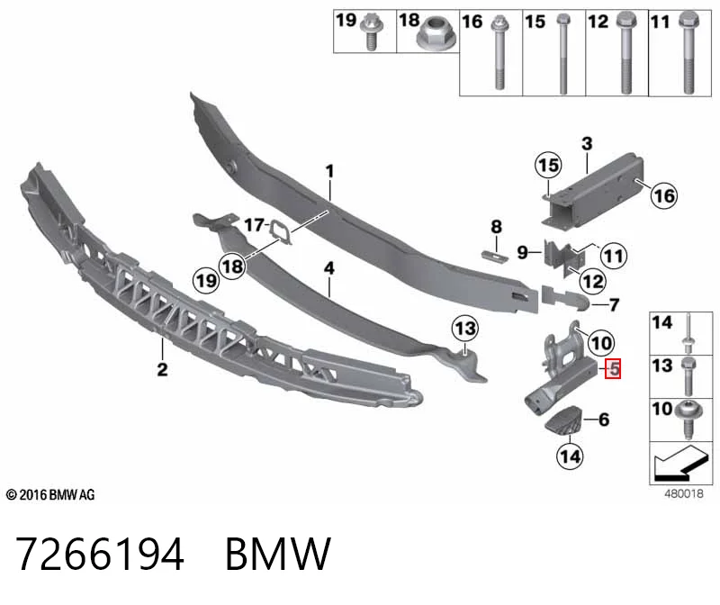 PBM44031R KLARKSONAS Кронштейн абсорбера переднього бампера