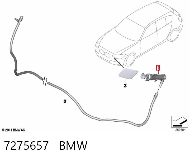 7275657 BMW Сопло омивача фари передньої, лівої