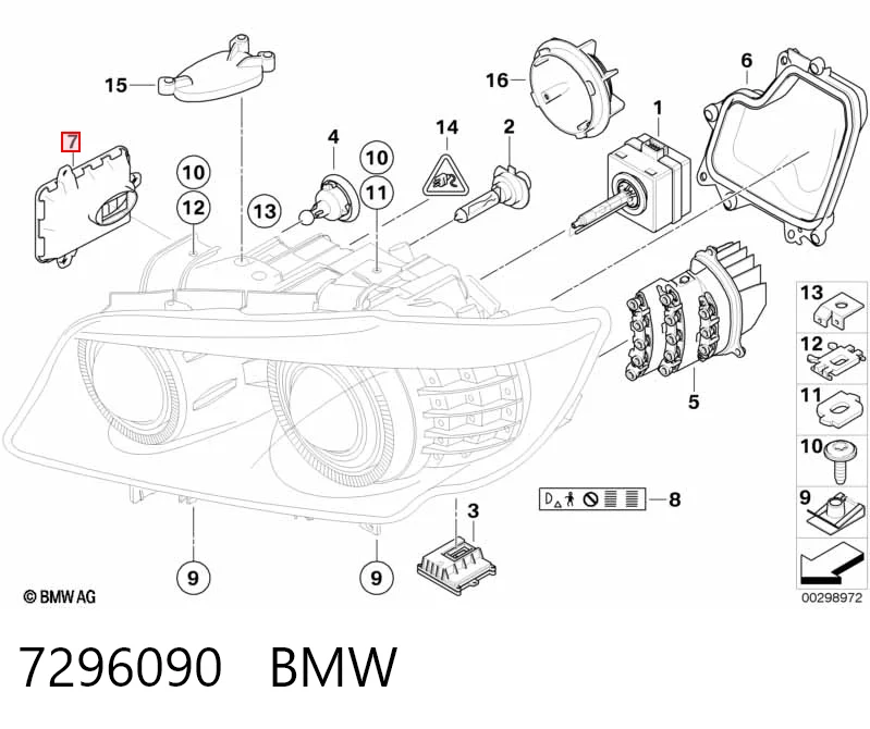 7296090 BMW Реле управління ксеноном / біксенон