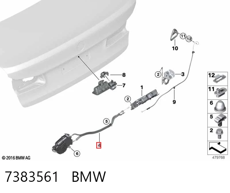 7383561 BMW Мотор (клапан) дотягування багажника