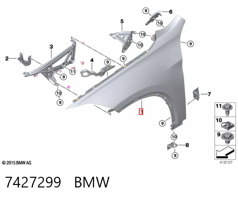 Ліве переднє крило Mercedes 7427299 ціна, від 93.19 USD