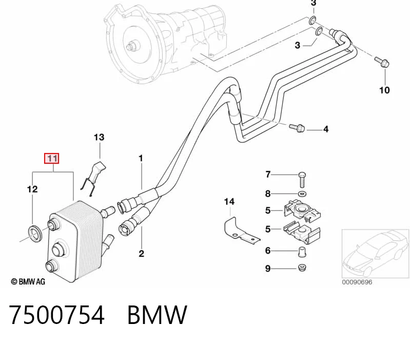 7500754 BMW Радіатор охолодження, АКПП