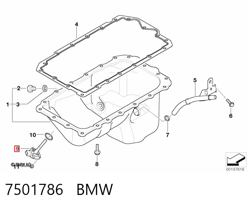 7501786 BMW Датчик рівня мастила
