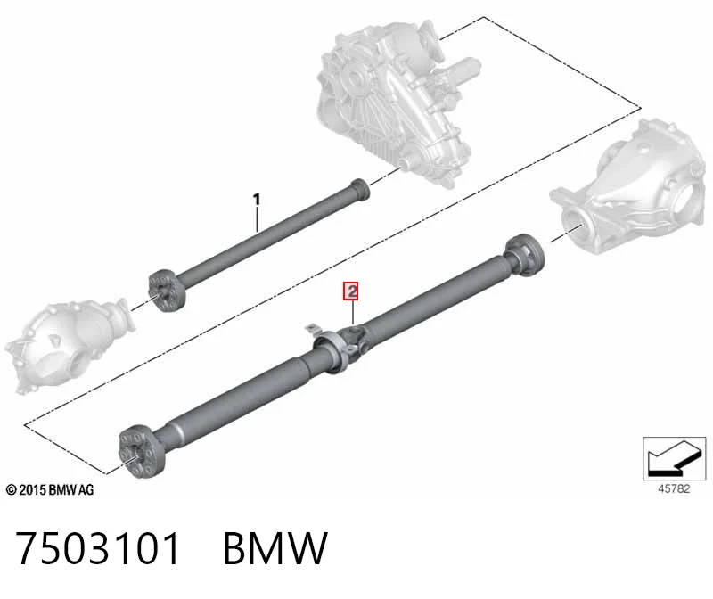 7503101 BMW Вал карданний основний заднього моста