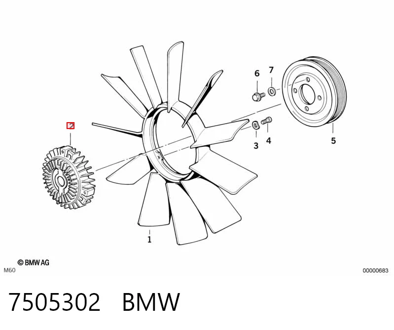 7505302 BMW Гідромуфта приводу вентилятора