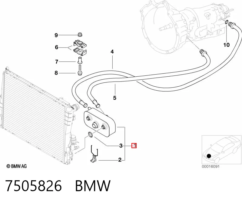 7505826 BMW Радіатор охолодження, АКПП