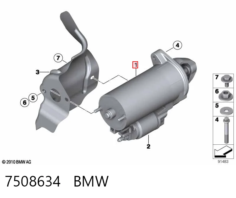 7508634 BMW Стартер двигуна