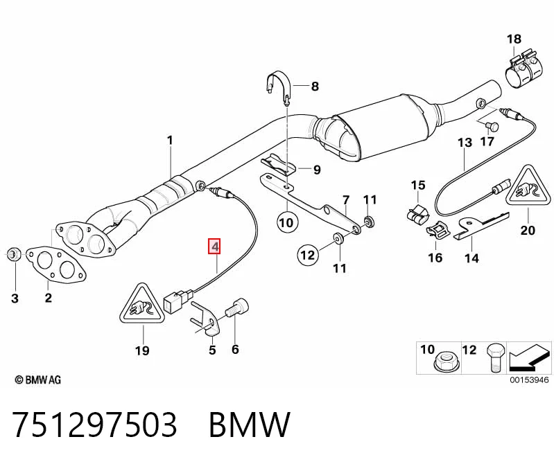 751297503 BMW Лямбдазонд, датчик кисню до каталізатора, лівий