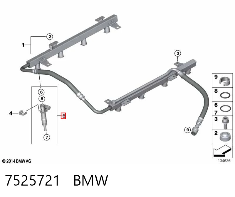 7525721 BMW Форсунка вприску палива