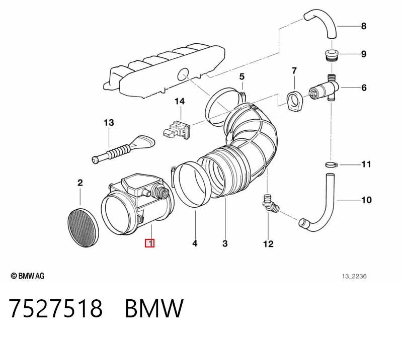 7527518 BMW Датчик витрати повітря