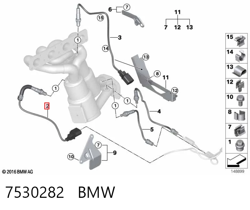 7530282 BMW Лямбдазонд, датчик кисню до каталізатора