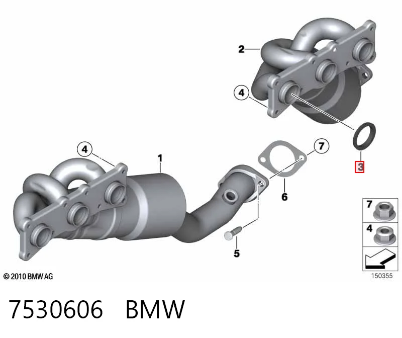 7530606 BMW Прокладка випускного колектора