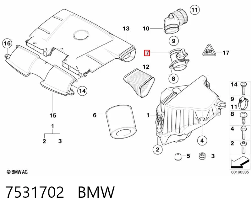 7531702 BMW Датчик витрати повітря