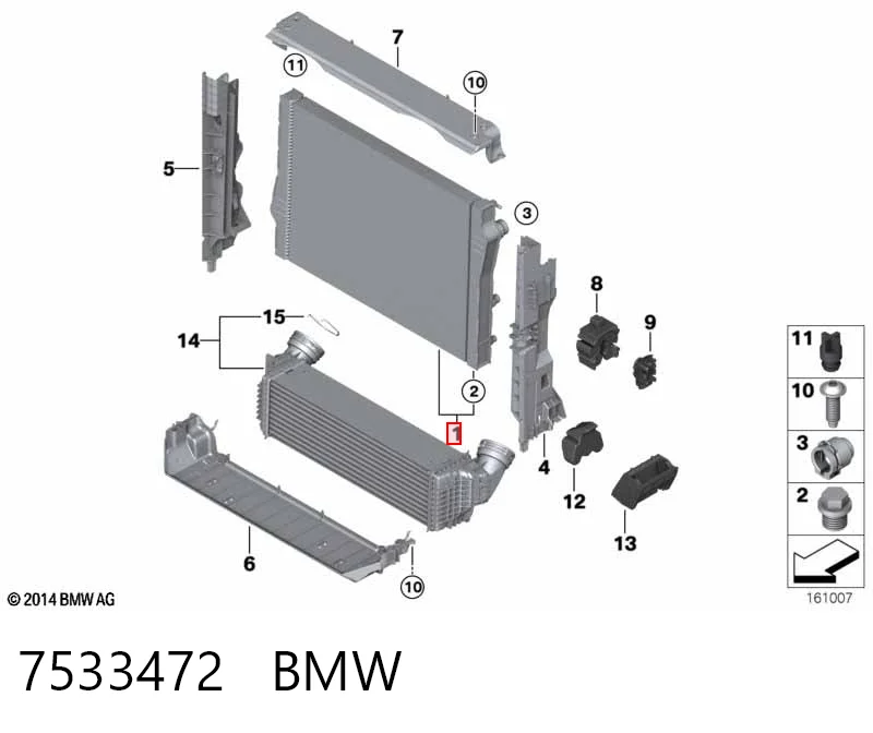 7533472 BMW Радіатор охолодження двигуна
