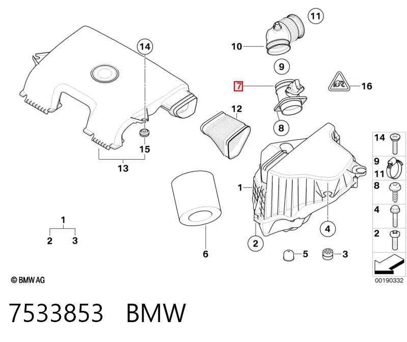7533853 BMW Датчик витрати повітря