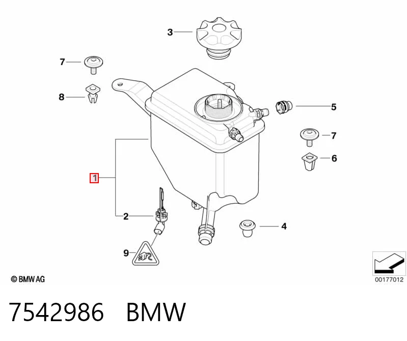 7542986 BMW Розширювальний бачок охолодження