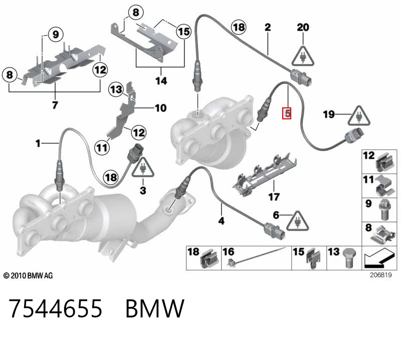 7544655 BMW Лямбда зонд після каталізатора