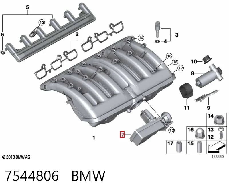 7544806 BMW Регулятор зміни довжини впускного колектора