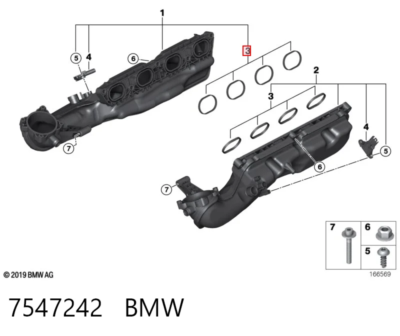 7547242 BMW Прокладка впускного колектора