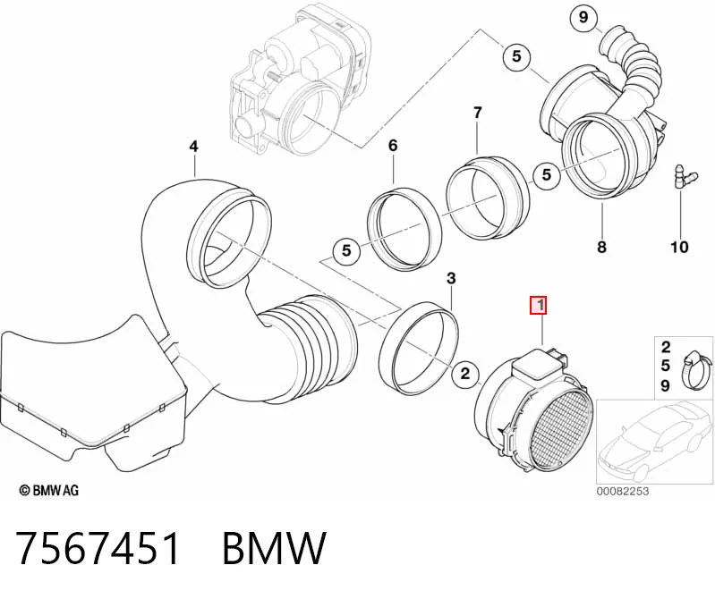 7567451 BMW Датчик витрати повітря