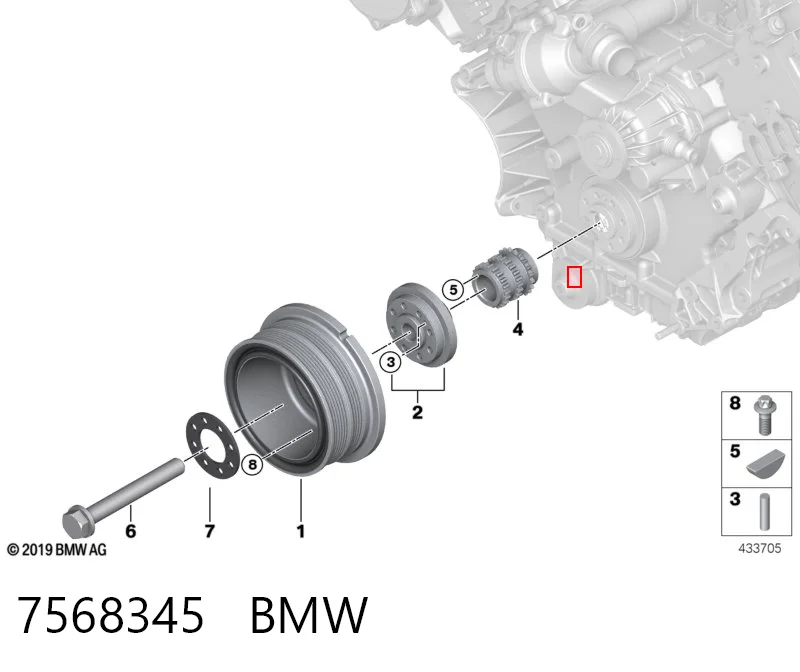  Шків колінвала BMW 5 