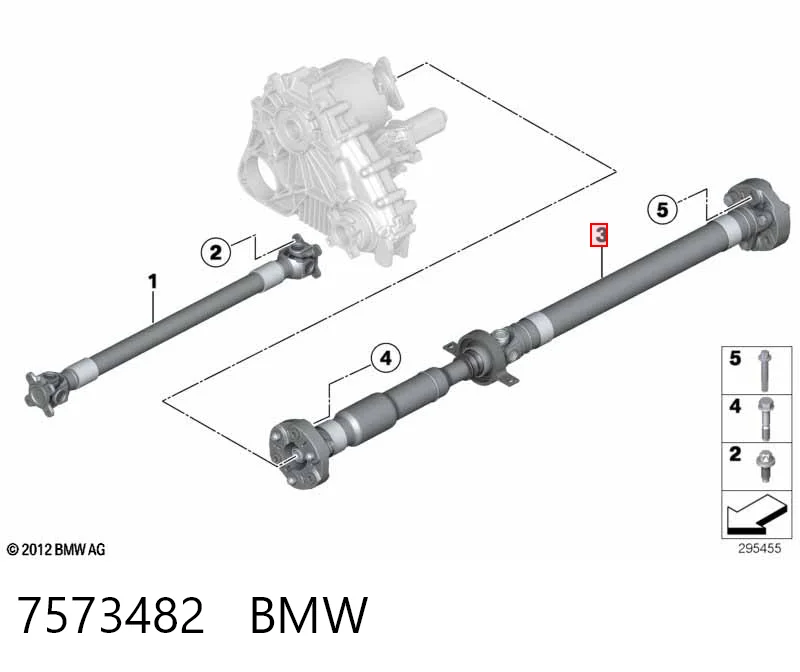 7573482 BMW Вал карданний основний заднього моста