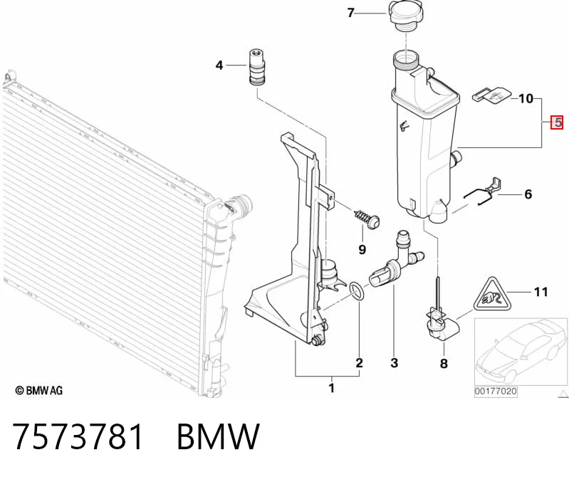 7573781 BMW Бачок радіатора