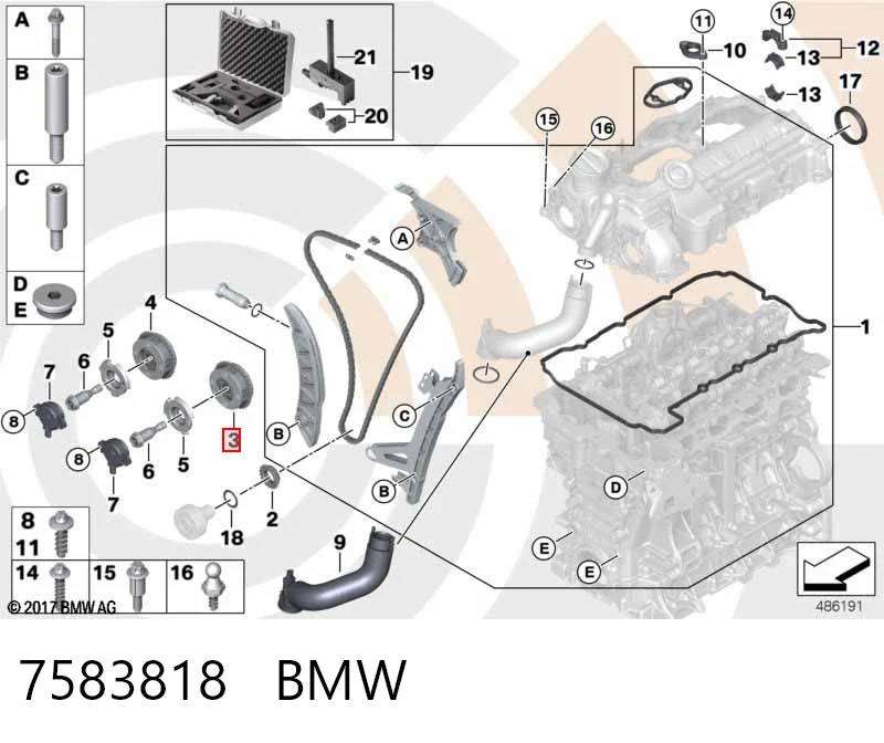 7583818 BMW Зірка-шестерня розподільного валу двигуна, впускного