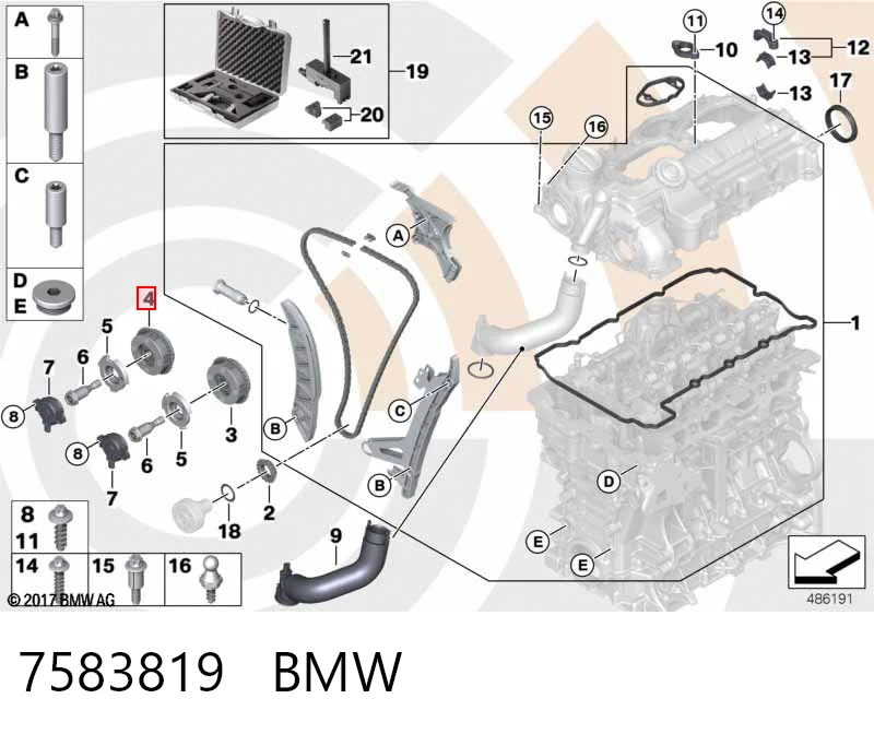 7583819 BMW Зірка-шестерня розподільного валу двигуна,випускного