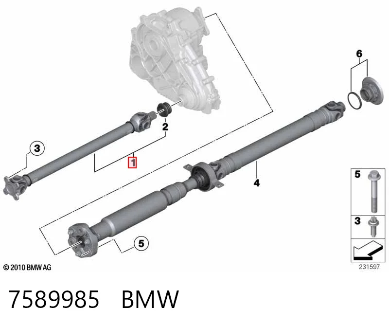 7589985 BMW Кардан передній