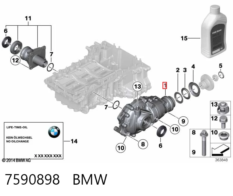 7590898 BMW Редуктор колісний моста переднього