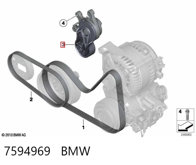 7594969 BMW Натяжна планка поліклинового ременя