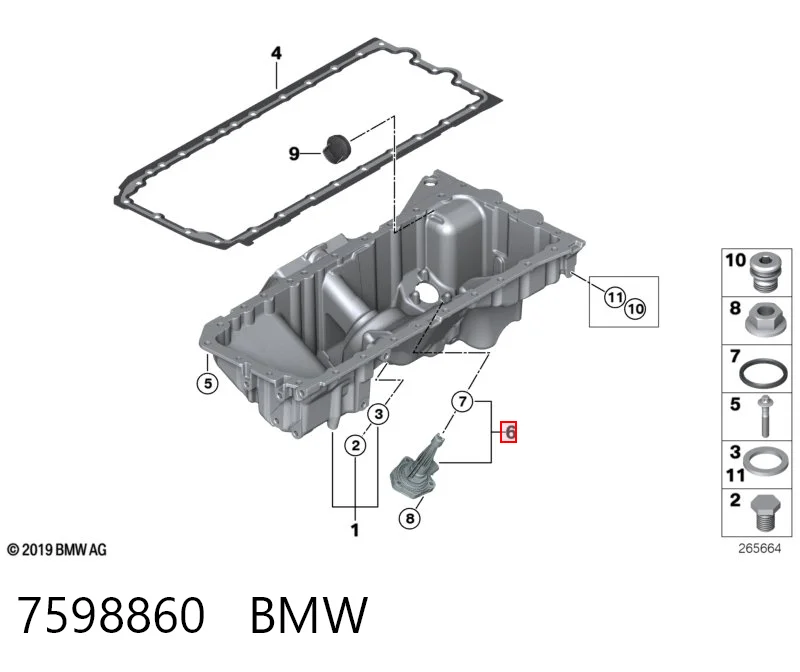 7598860 BMW Датчик рівня мастила