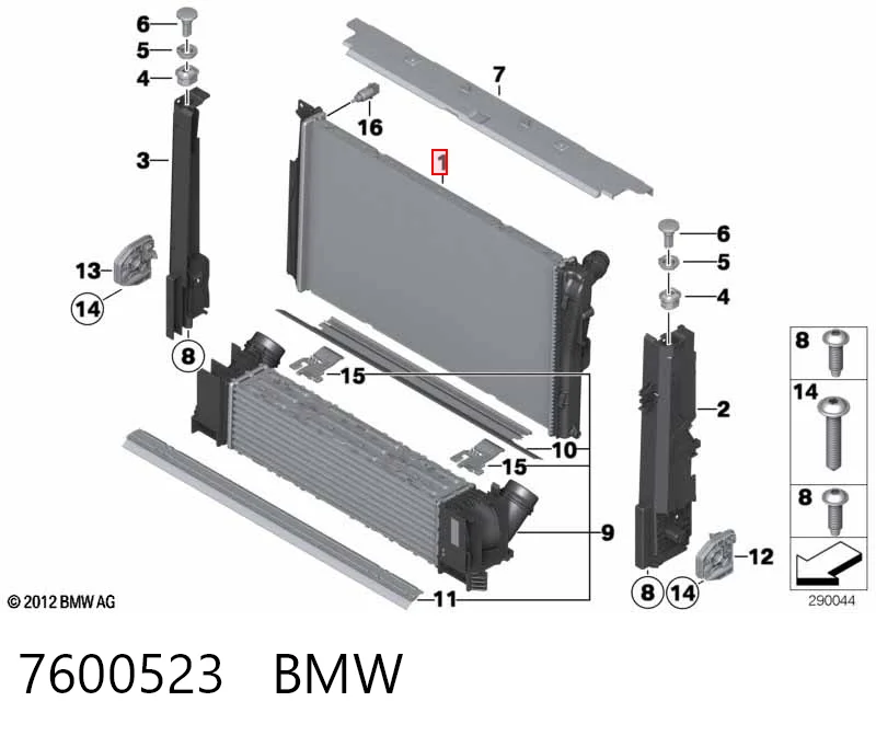 7600523 BMW Радіатор охолодження двигуна