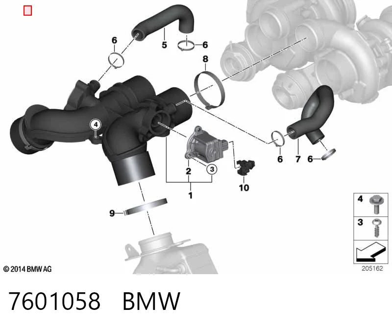 7601058 BMW Клапан перетворювач тиску наддуву (соленоїд)