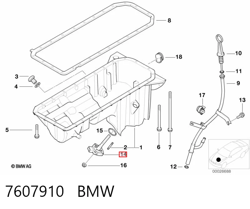 7607910 BMW Датчик рівня мастила