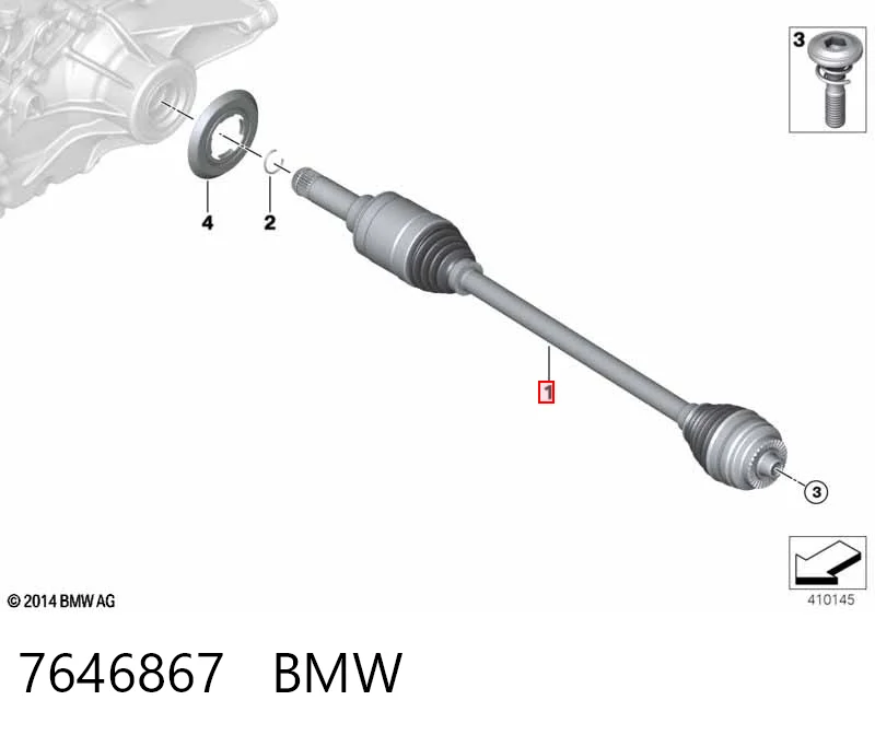 7646867 BMW Привід задній
