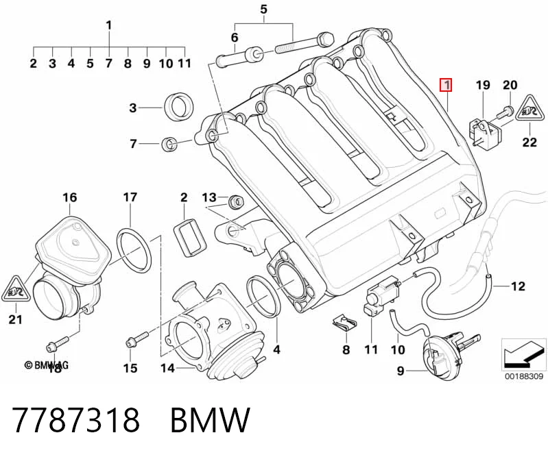 7787318 BMW Колектор впускний