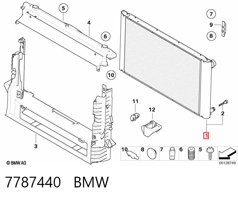 7787440 BMW Радіатор охолодження двигуна