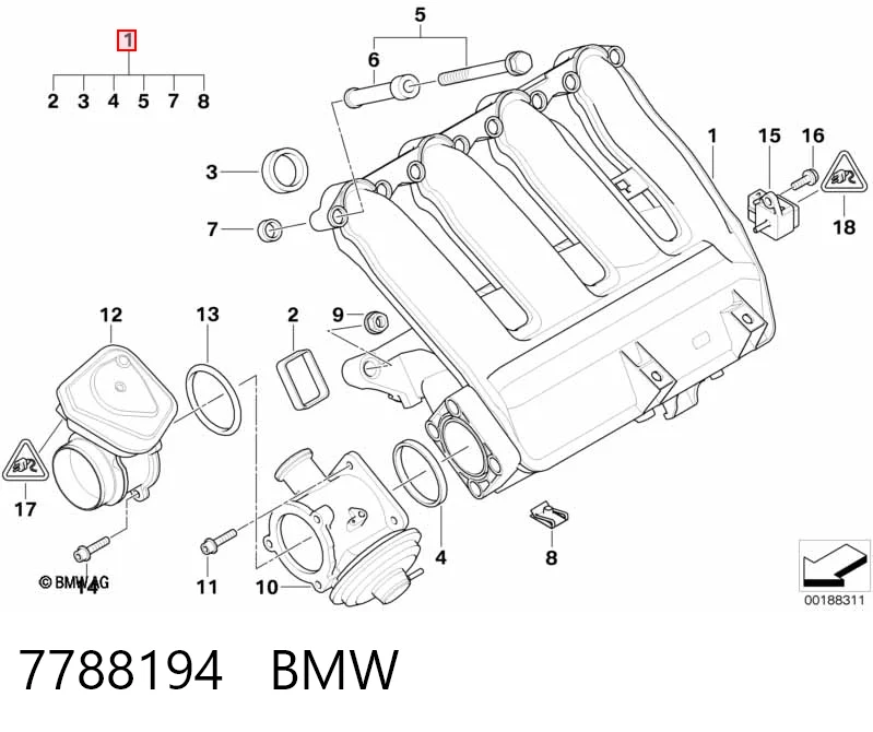 7788194 BMW Колектор впускний