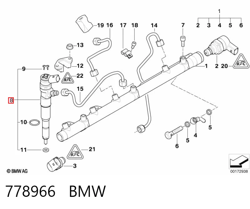 778966 BMW Форсунка вприску палива