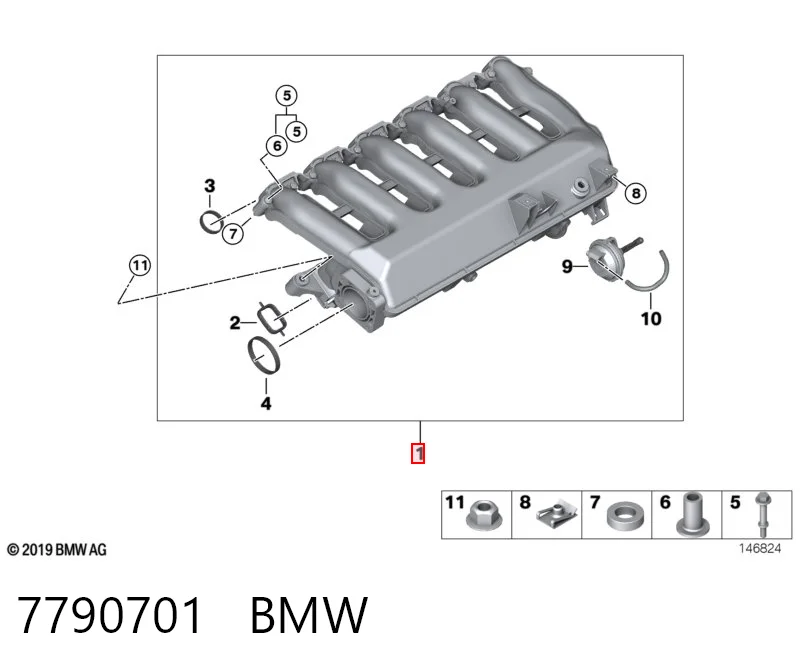 7790701 BMW Колектор впускний