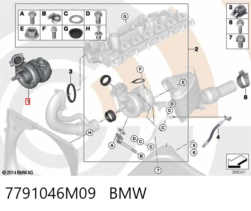 7791046M09 BMW Турбонаддув