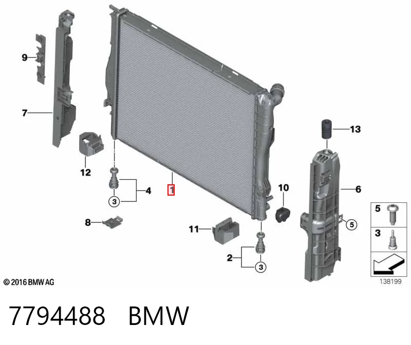7794488 BMW Радіатор охолодження двигуна